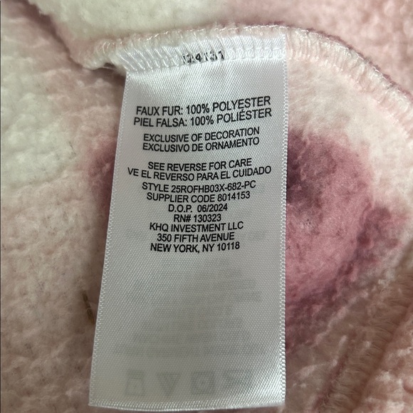 Roxy Girl Pink and Cream Sherpa Jacket Size Large - Picture 5 of 5